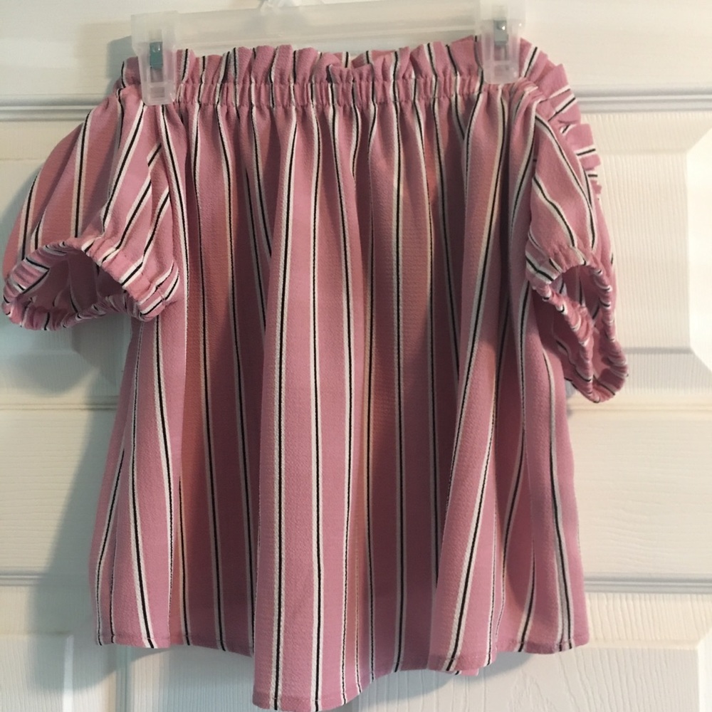 Pink off the shoulder  top top
